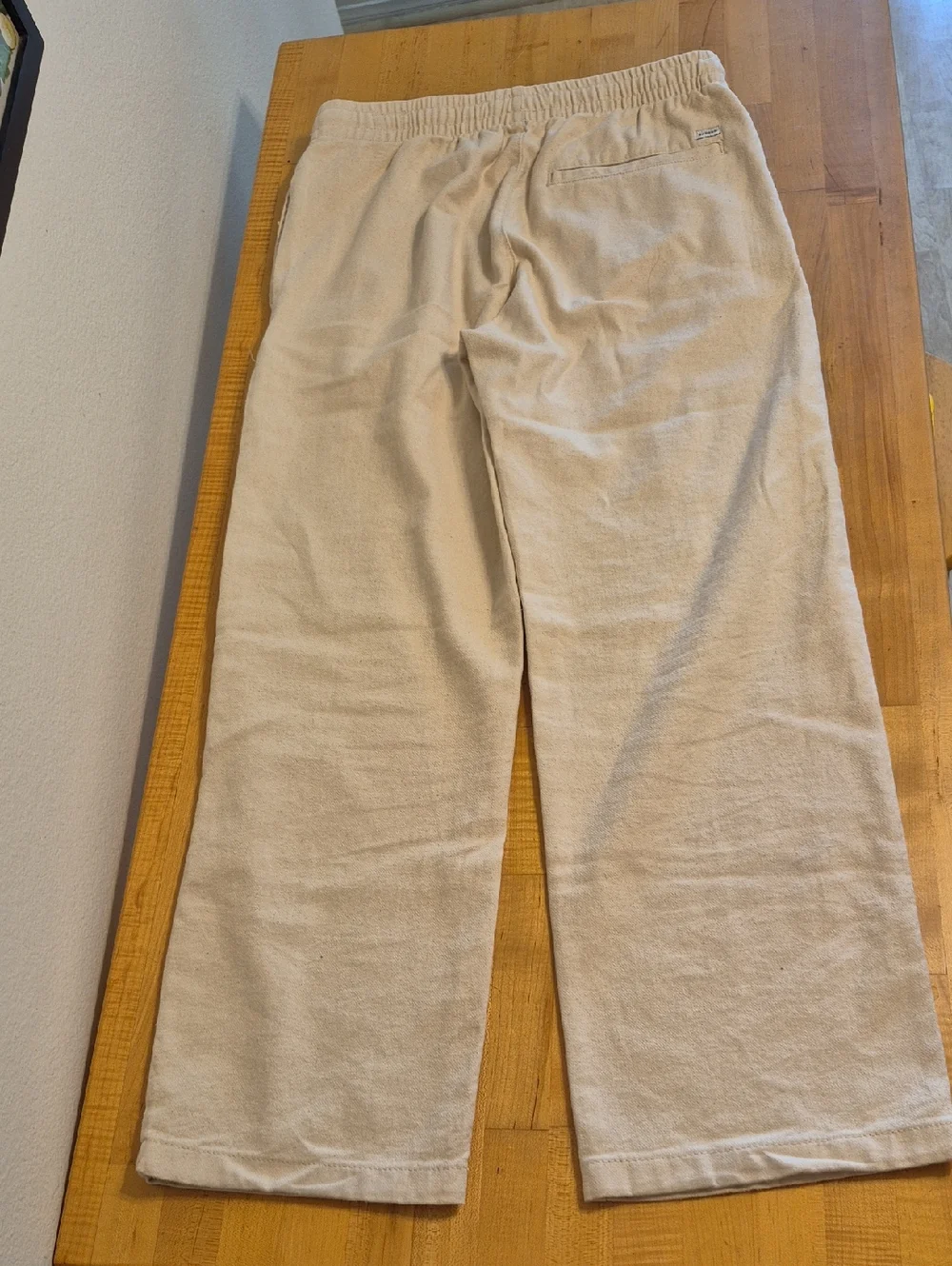 PacSun Straight 100% Cotton Pants Cream Tan - Picture 2 of 12